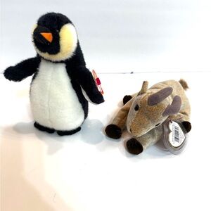 VTG Ty Beanie Babies Admiral the Penguin and Goatee the Goat Plushie Stuffies